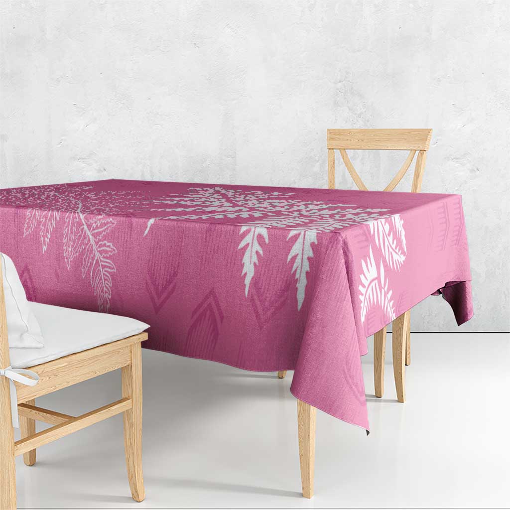 New Zealand Lawn Bowls Breast Cancer Personalized Tablecloth Wrap-Around Silver Fern LT7 - Polynesian Pride