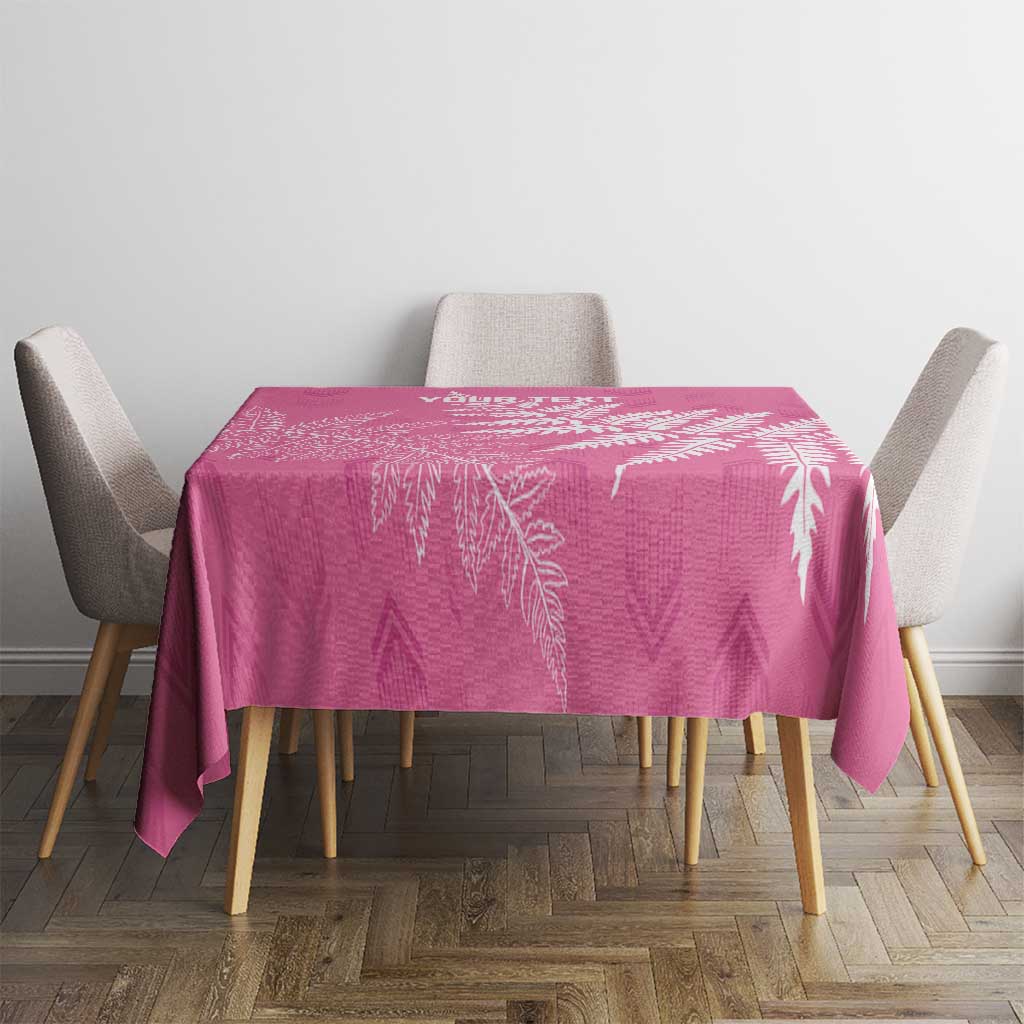 New Zealand Lawn Bowls Breast Cancer Personalized Tablecloth Wrap-Around Silver Fern LT7 - Polynesian Pride