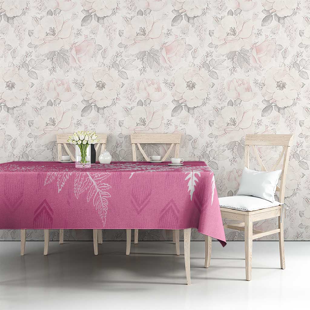 New Zealand Lawn Bowls Breast Cancer Personalized Tablecloth Wrap-Around Silver Fern LT7 - Polynesian Pride