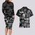 Aloha Vintage Quilt Couples Matching Long Sleeve Bodycon Dress and Hawaiian Shirt Hawaiian Seamless - Black LT7 - Polynesian Pride