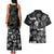 Aloha Vintage Quilt Couples Matching Tank Maxi Dress and Hawaiian Shirt Hawaiian Seamless - Black LT7 - Polynesian Pride