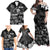 Aloha Vintage Quilt Family Matching Off Shoulder Maxi Dress and Hawaiian Shirt Hawaiian Seamless - Black LT7 - Polynesian Pride