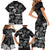 Aloha Vintage Quilt Family Matching Short Sleeve Bodycon Dress and Hawaiian Shirt Hawaiian Seamless - Black LT7 - Polynesian Pride