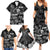 Aloha Vintage Quilt Family Matching Summer Maxi Dress and Hawaiian Shirt Hawaiian Seamless - Black LT7 - Polynesian Pride