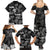 Aloha Vintage Quilt Family Matching Summer Maxi Dress and Hawaiian Shirt Hawaiian Seamless - Black LT7 - Polynesian Pride