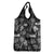 Aloha Vintage Quilt Grocery Bag Hawaiian Seamless - Black