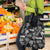 Aloha Vintage Quilt Grocery Bag Hawaiian Seamless - Black