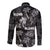 Aloha Vintage Quilt Long Sleeve Button Shirt Hawaiian Seamless - Black LT7 - Polynesian Pride