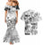 Aloha Vintage Quilt Couples Matching Mermaid Dress and Hawaiian Shirt Hawaiian Seamless - White LT7 - Polynesian Pride