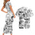 Aloha Vintage Quilt Couples Matching Short Sleeve Bodycon Dress and Hawaiian Shirt Hawaiian Seamless - White LT7 - Polynesian Pride