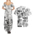 Aloha Vintage Quilt Couples Matching Summer Maxi Dress and Hawaiian Shirt Hawaiian Seamless - White LT7 - Polynesian Pride