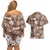 Aloha Vintage Quilt Couples Matching Off Shoulder Short Dress and Hawaiian Shirt Hawaiian Seamless - Brown LT7 - Polynesian Pride