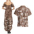 Aloha Vintage Quilt Couples Matching Summer Maxi Dress and Hawaiian Shirt Hawaiian Seamless - Brown LT7 - Polynesian Pride