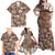 Aloha Vintage Quilt Family Matching Off Shoulder Maxi Dress and Hawaiian Shirt Hawaiian Seamless - Brown LT7 - Polynesian Pride