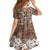 Aloha Vintage Quilt Family Matching Short Sleeve Bodycon Dress and Hawaiian Shirt Hawaiian Seamless - Brown LT7 - Polynesian Pride