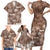 Aloha Vintage Quilt Family Matching Short Sleeve Bodycon Dress and Hawaiian Shirt Hawaiian Seamless - Brown LT7 - Polynesian Pride