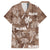 Aloha Vintage Quilt Family Matching Short Sleeve Bodycon Dress and Hawaiian Shirt Hawaiian Seamless - Brown LT7 Dad's Shirt - Short Sleeve Brown - Polynesian Pride