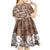 Aloha Vintage Quilt Kid Short Sleeve Dress Hawaiian Seamless - Brown LT7 - Polynesian Pride