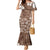 Aloha Vintage Quilt Mermaid Dress Hawaiian Seamless - Brown LT7 Women Brown - Polynesian Pride