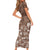 Aloha Vintage Quilt Short Sleeve Bodycon Dress Hawaiian Seamless - Brown LT7 - Polynesian Pride