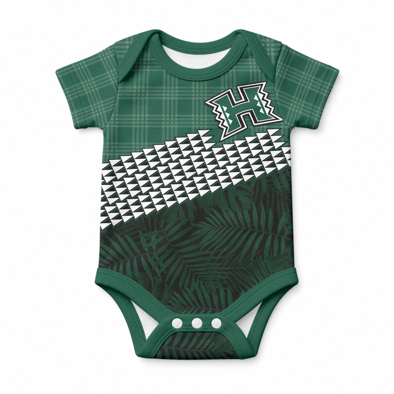 Rainbow Warriors Hawaii Personalized Palaka Baby Onesie