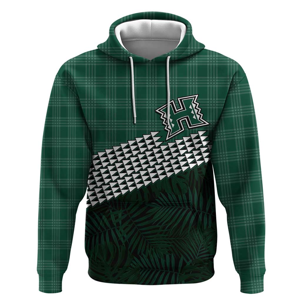 Rainbow Warriors Hawaii Personalized Palaka Hoodie - Custom Fan Hoodie LT7 Pullover Hoodie Green - Polynesian Pride