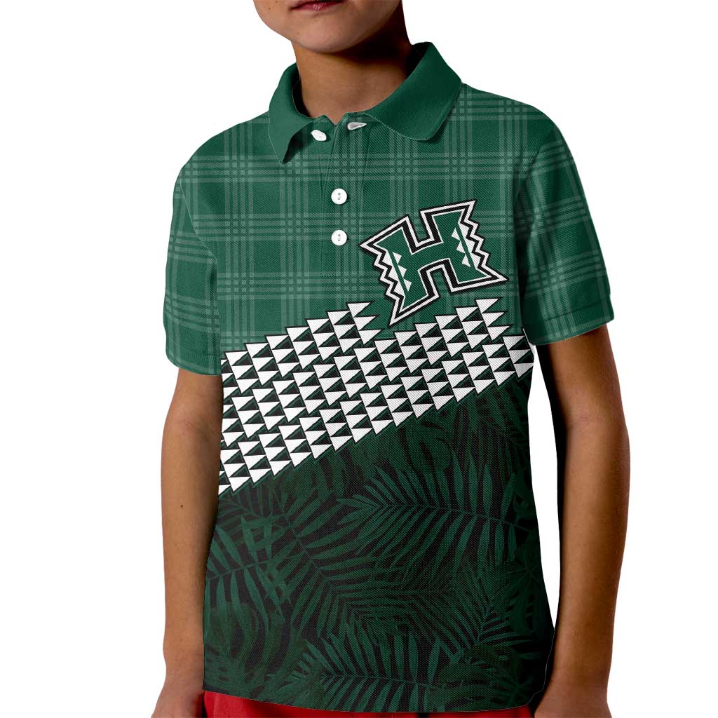 Rainbow Warriors Hawaii Personalized Palaka Kid Polo Shirt LT7 Kid Green - Polynesian Pride