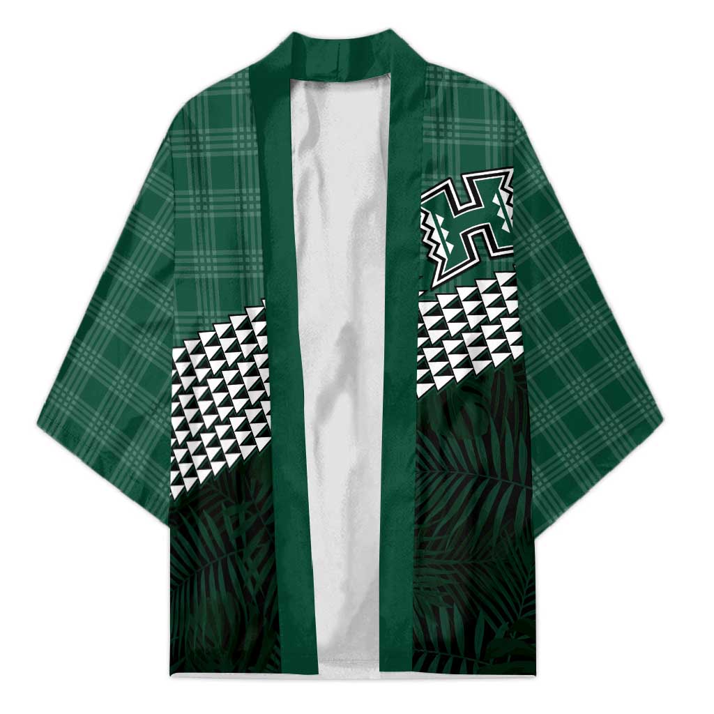 Rainbow Warriors Hawaii Personalized Palaka Kimono LT7 Unisex Green - Polynesian Pride