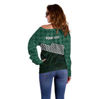 Rainbow Warriors Hawaii Personalized Palaka Off Shoulder Sweater LT7 - Polynesian Pride