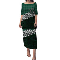 Rainbow Warriors Hawaii Personalized Palaka Puletasi LT7 Long Dress Green - Polynesian Pride