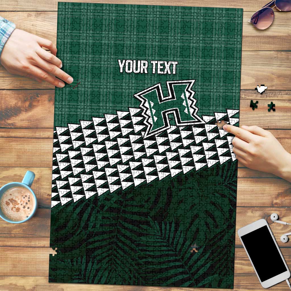Rainbow Warriors Hawaii Personalized Palaka Puzzle LT7 Green - Polynesian Pride