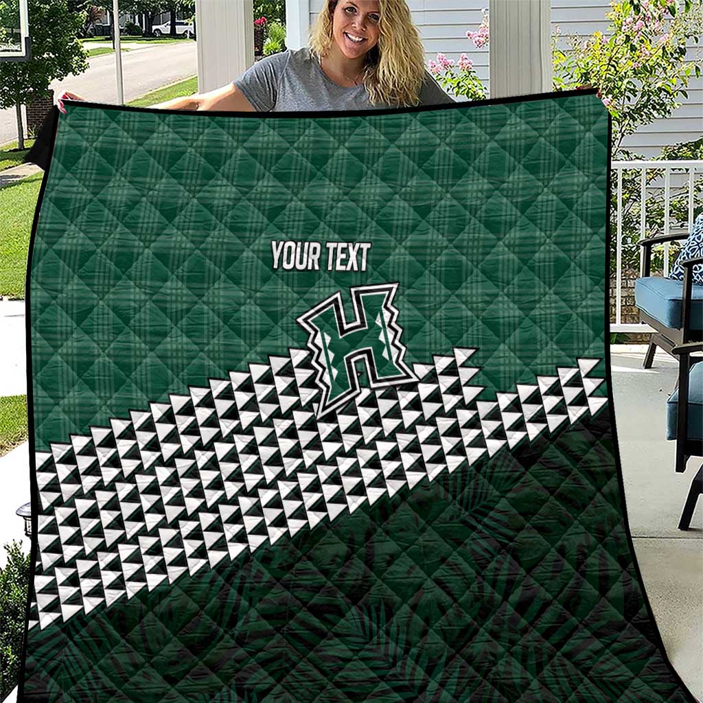 Rainbow Warriors Hawaii Personalized Palaka Quilt LT7 Green - Polynesian Pride
