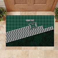 Rainbow Warriors Hawaii Personalized Palaka Rubber Doormat LT7 Green - Polynesian Pride