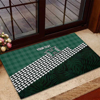 Rainbow Warriors Hawaii Personalized Palaka Rubber Doormat LT7 - Polynesian Pride