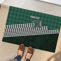 Rainbow Warriors Hawaii Personalized Palaka Rubber Doormat LT7 - Polynesian Pride