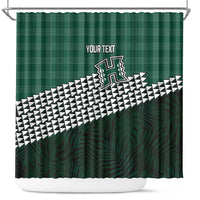 Rainbow Warriors Hawaii Personalized Palaka Shower Curtain LT7 Green - Polynesian Pride