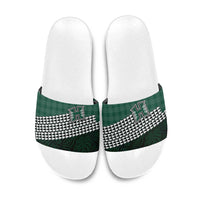Rainbow Warriors Hawaii Personalized Palaka Slide Sandals LT7 Green - Polynesian Pride