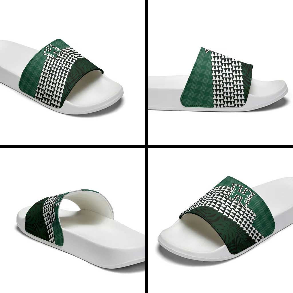 Rainbow Warriors Hawaii Personalized Palaka Slide Sandals LT7 - Polynesian Pride