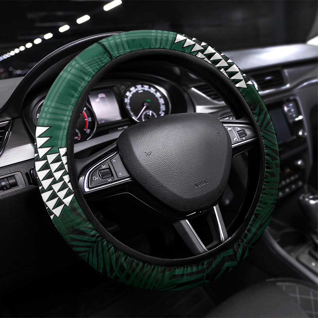 Rainbow Warriors Hawaii Palaka Steering Wheel Cover LT7 Universal Fit Green - Polynesian Pride