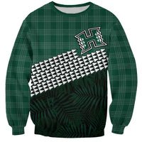 Rainbow Warriors Hawaii Personalized Palaka Sweatshirt LT7 Unisex Green - Polynesian Pride