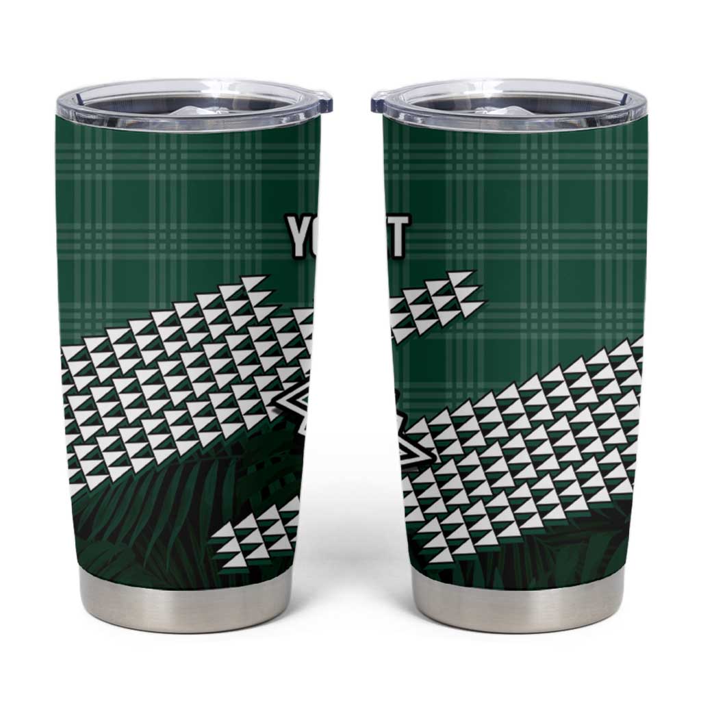 Rainbow Warriors Hawaii Personalized Palaka Tumbler Cup LT7 Green - Polynesian Pride