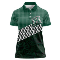 Rainbow Warriors Hawaii Personalized Palaka Women Polo Shirt LT7 Female Green - Polynesian Pride