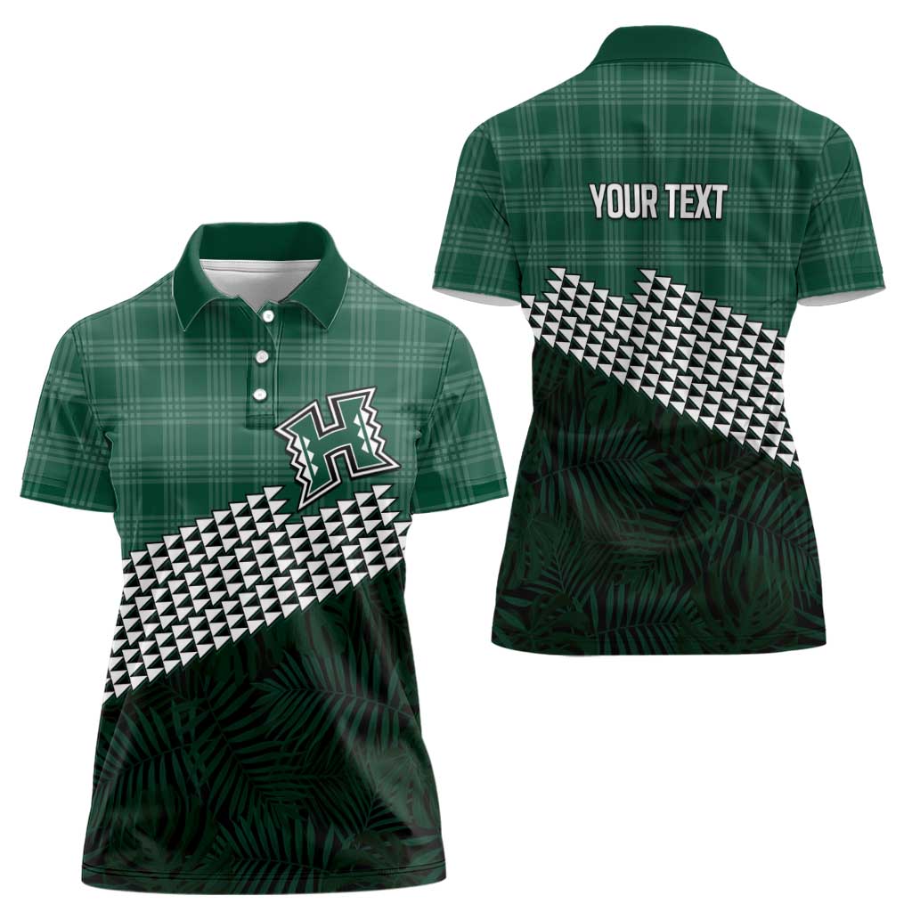 Rainbow Warriors Hawaii Personalized Palaka Women Polo Shirt LT7 - Polynesian Pride