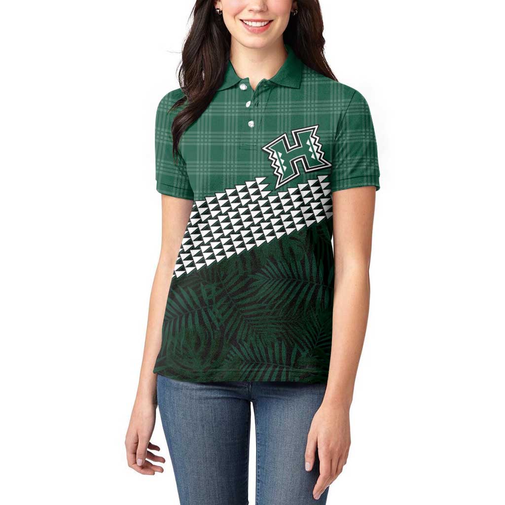 Rainbow Warriors Hawaii Personalized Palaka Women Polo Shirt LT7 - Polynesian Pride