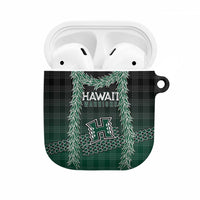 Rainbow Warriors Hawaii Palaka AirPods Case Maile Lei LT7 Dark Green - Polynesian Pride