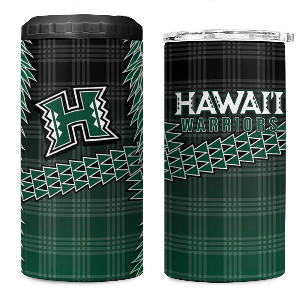 Rainbow Warriors Hawaii Palaka 4 in 1 Can Cooler Tumbler Maile Lei LT7 One Size: 16 oz Dark Green - Polynesian Pride