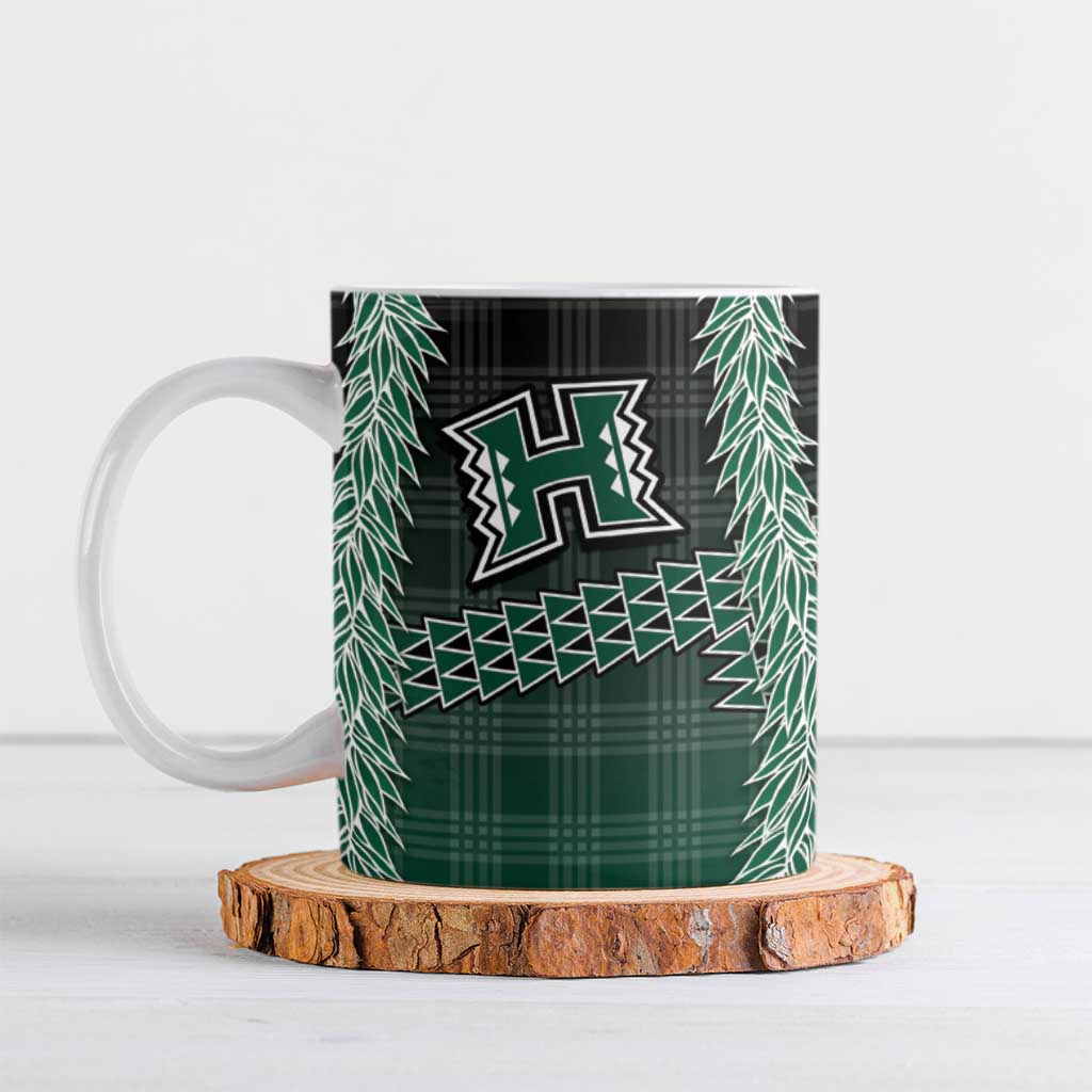 Rainbow Warriors Hawaii Palaka Ceramic Mug Maile Lei LT7 Dark Green - Polynesian Pride