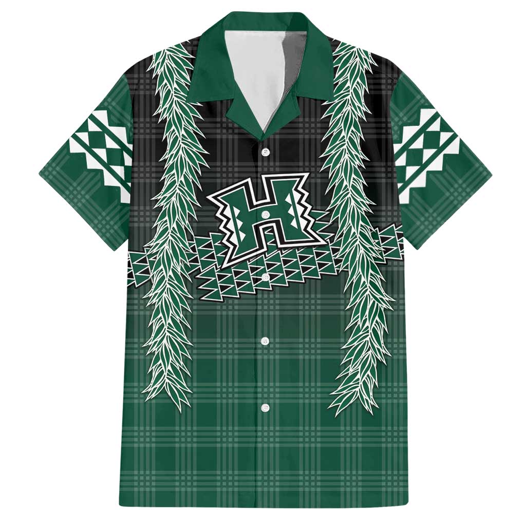Rainbow Warriors Hawaii Palaka Hawaiian Shirt Maile Lei LT7 Dark Green - Polynesian Pride