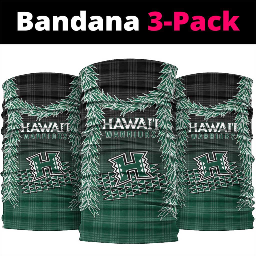 Rainbow Warriors Hawaii Palaka Neck Gaiter Maile Lei LT7 package One Size: 25*50cm Dark Green - Polynesian Pride