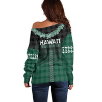 Rainbow Warriors Hawaii Palaka Off Shoulder Sweater Maile Lei LT7 - Polynesian Pride
